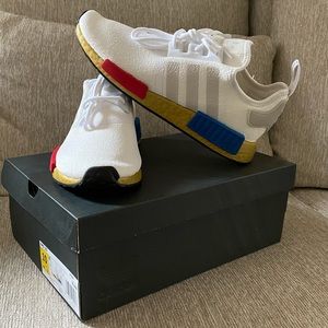 Men’s adidas nmd r1 red white and blue size 10
